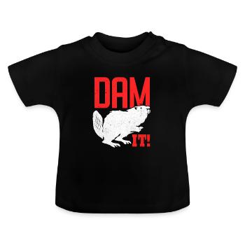 Beaver - Baby Organic T-Shirt with Round Neck - black - Front