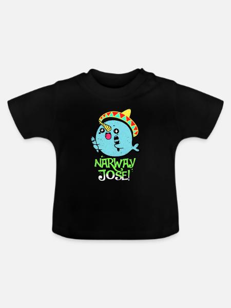 Narwal - Baby Bio-T-Shirt mit Rundhals - Schwarz