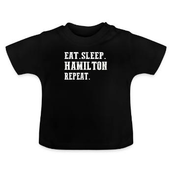 manger dormir Hamilton répéter USA Patriot cadeau - T-shirt bio col rond Bébé - noir - Devant