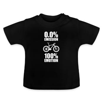 keine emission nur emotion Fahrrad Mountainbike - Baby Bio-T-Shirt mit Rundhals - Schwarz - Vorne