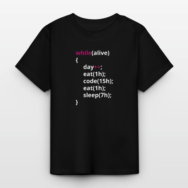 Programmierer Essen Code schlafen lustig PHP Baby Bio-T-Shirt mit Rundhals
