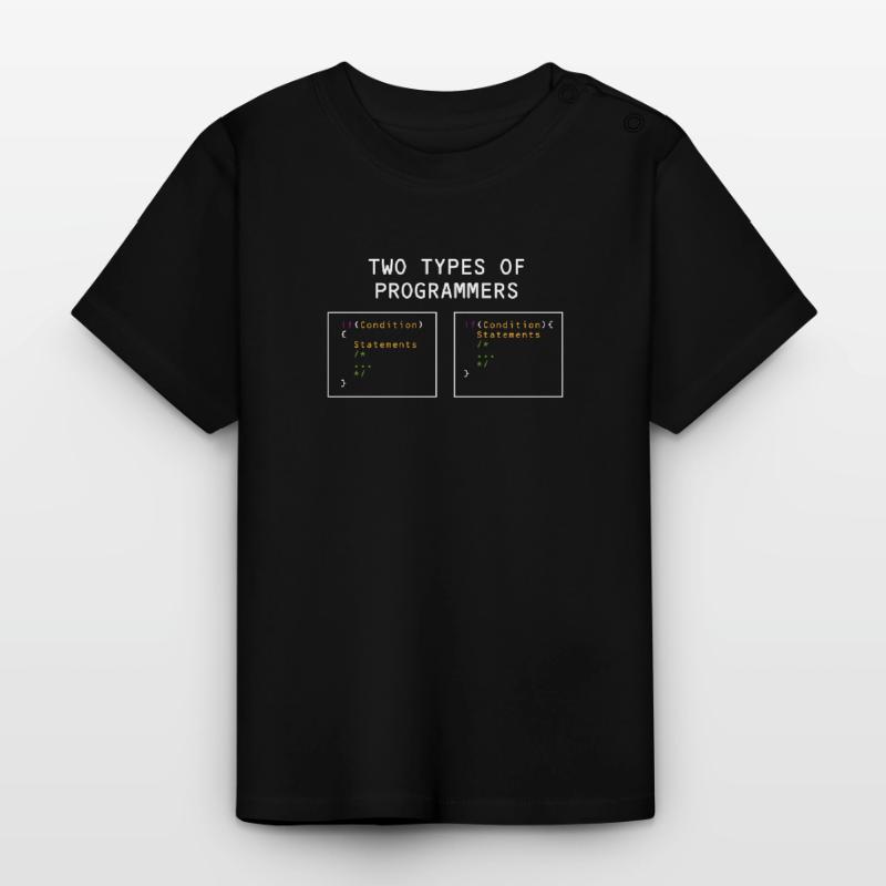Two types of programmers PHP HTML IT Developer Baby Organic T-Shirt with Round Neck