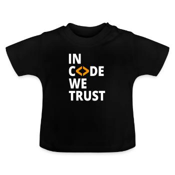 En code, nous faisons confiance au programmeur Geek Coding Nerd - T-shirt bio col rond Bébé - noir - Devant