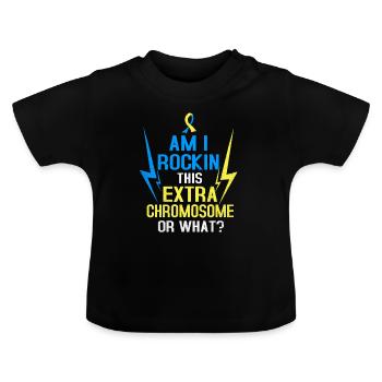 Down Syndrom - Baby Bio-T-Shirt mit Rundhals - Schwarz - Vorne