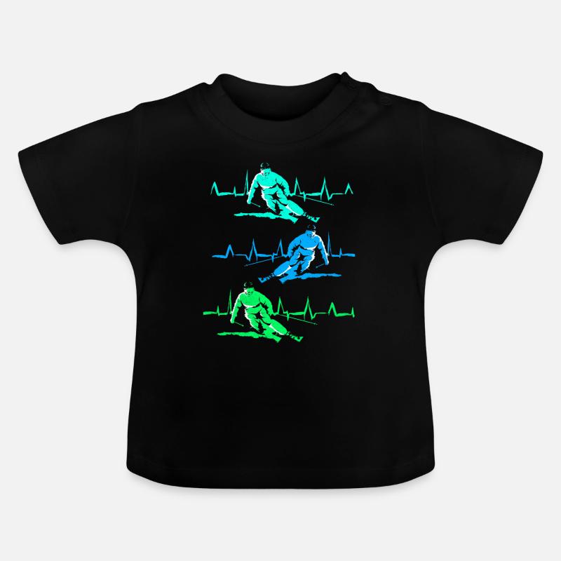 Ski Ski Ski Ski Ski - T-shirt bio col rond Bébé - noir