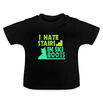 Ski Ski Ski Ski Ski - T-shirt bio col rond Bébé - noir - Devant