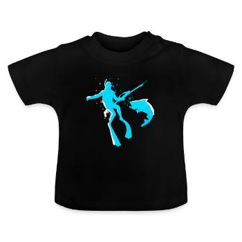 Pêche Harpon - T-shirt bio col rond Bébé - noir - Devant