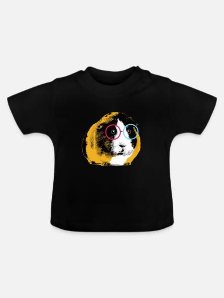 Guinea pig - Baby Organic T-Shirt with Round Neck - black