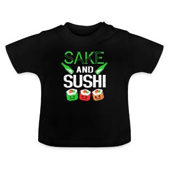 Sushi - T-shirt bio col rond Bébé - noir - Devant