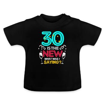 30 ans - T-shirt bio col rond Bébé - noir - Devant