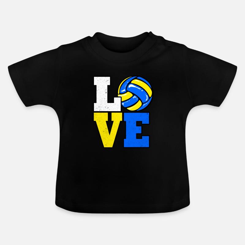 Volley-ball - T-shirt bio col rond Bébé - noir