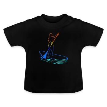 Stand Up Paddling SUP Paddle Paddle Paddle - Baby Organic T-Shirt with Round Neck - black - Front