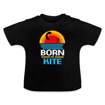 Kiteboard - Baby Bio-T-Shirt mit Rundhals - Schwarz - Vorne
