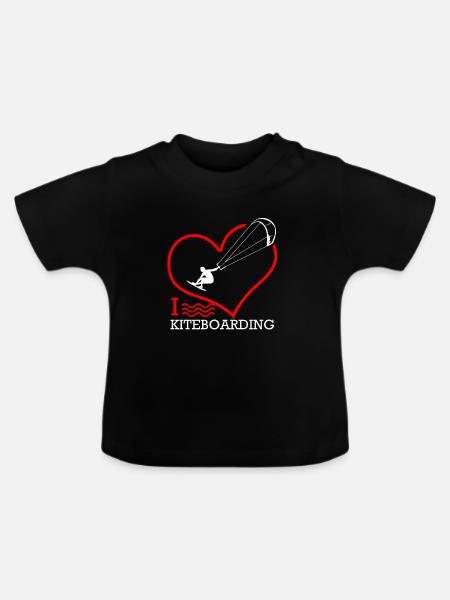 Kiteboard - Baby Bio-T-Shirt mit Rundhals - Schwarz