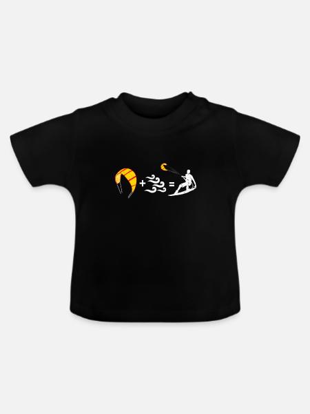 Kiteboard - Baby Bio-T-Shirt mit Rundhals - Schwarz