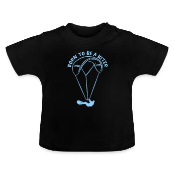 Kiteboard - Baby Bio-T-Shirt mit Rundhals - Schwarz - Vorne