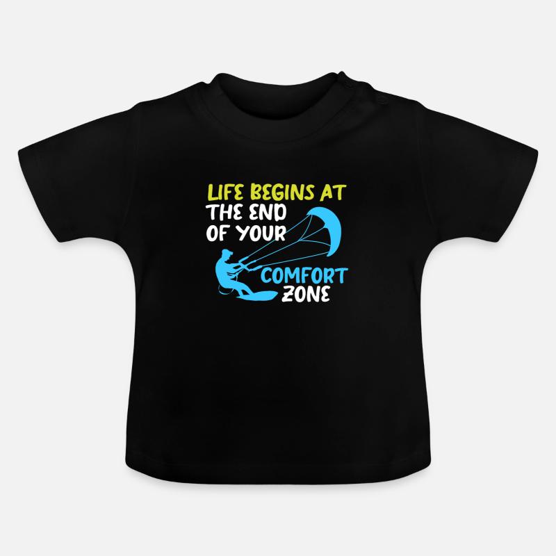 Kiteboard Kite kite-kite-cadeau kite-surf - T-shirt bio col rond Bébé - noir
