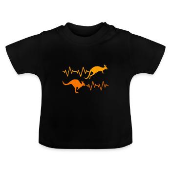 Kangaroo - Baby Organic T-Shirt with Round Neck - black - Front