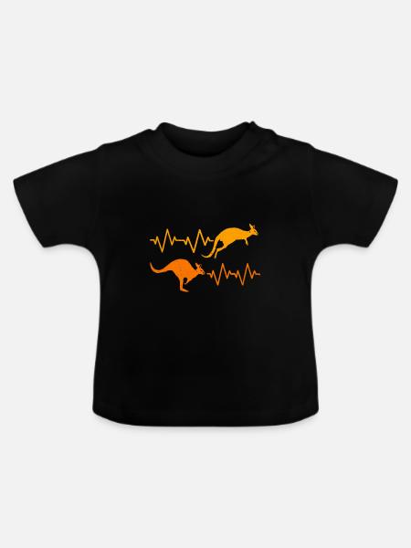 Känguru - Baby Bio-T-Shirt mit Rundhals - Schwarz