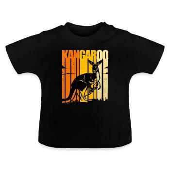 Kangaroo - Baby Organic T-Shirt with Round Neck - black - Front