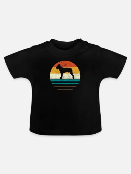 Boston Terrier - Baby Bio-T-Shirt mit Rundhals - Schwarz