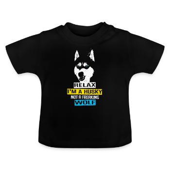 Husky - T-shirt bio col rond Bébé - noir - Devant