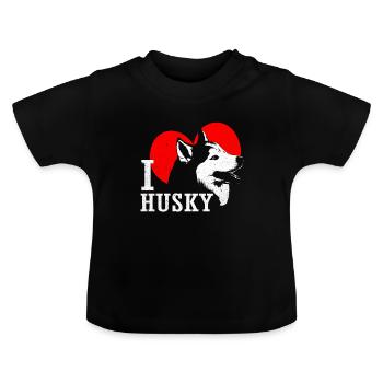 Husky - Baby Bio-T-Shirt mit Rundhals - Schwarz - Vorne