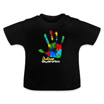Autisme - T-shirt bio col rond Bébé - noir - Devant