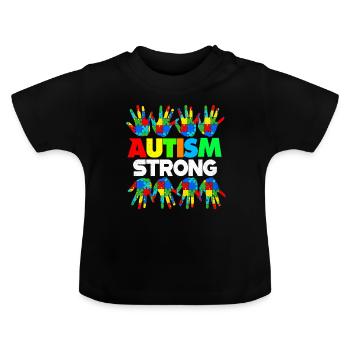Autisme - T-shirt bio col rond Bébé - noir - Devant