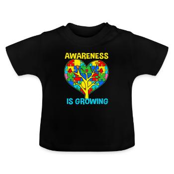 Autisme - T-shirt bio col rond Bébé - noir - Devant