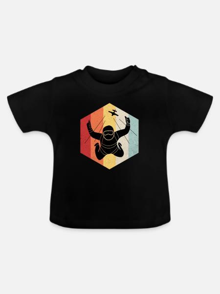 Fallschirmsport - Baby Bio-T-Shirt mit Rundhals - Schwarz