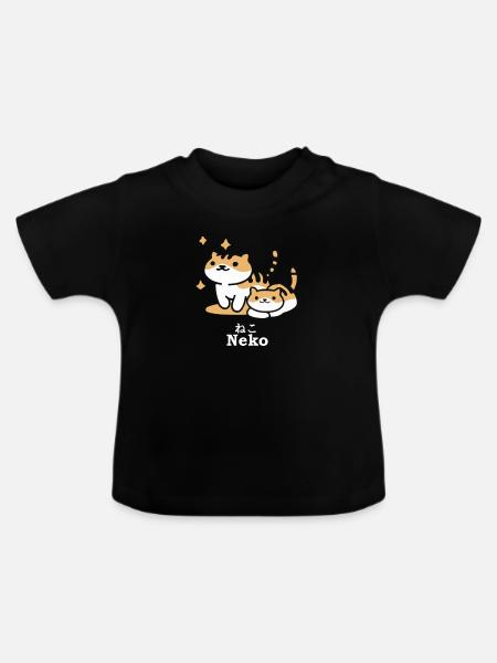 Neko - Baby Bio-T-Shirt mit Rundhals - Schwarz