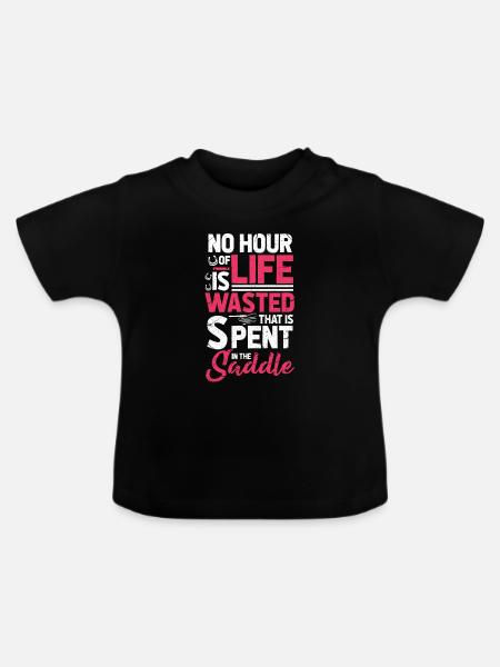 Reiterin - Baby Bio-T-Shirt mit Rundhals - Schwarz