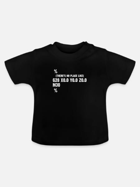 3d Druck - Baby Bio-T-Shirt mit Rundhals - Schwarz