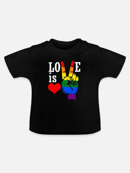 LGBT - Baby Bio-T-Shirt mit Rundhals - Schwarz