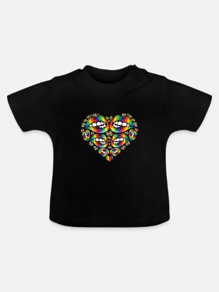 LGBT - Baby Bio-T-Shirt mit Rundhals - Schwarz