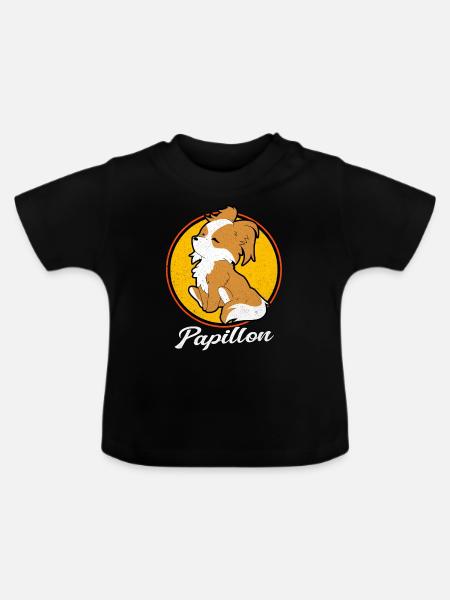 Papillon - Baby Bio-T-Shirt mit Rundhals - Schwarz