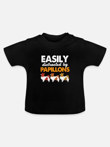Papillon - Baby Bio-T-Shirt mit Rundhals - Schwarz