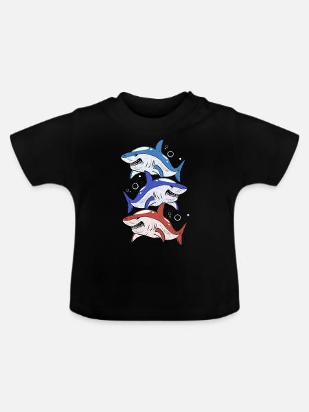 Hai - Baby Bio-T-Shirt mit Rundhals - Schwarz