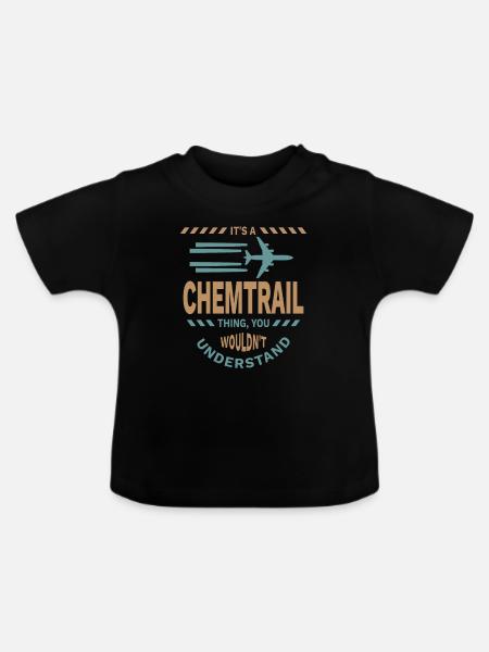 Achtung Chemtrails vs Kondensstreifen Verschwörung - Baby Bio-T-Shirt mit Rundhals - Schwarz