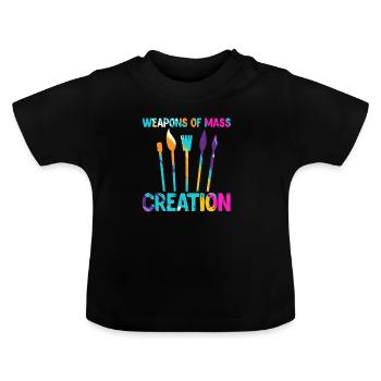 artiste - T-shirt bio col rond Bébé - noir - Devant