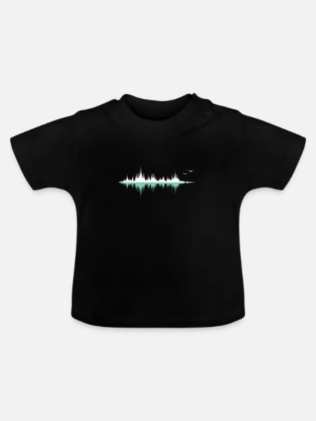 Musik Audiowelle / Schallwelle / Audiofrequenz - Baby Bio-T-Shirt mit Rundhals - Schwarz