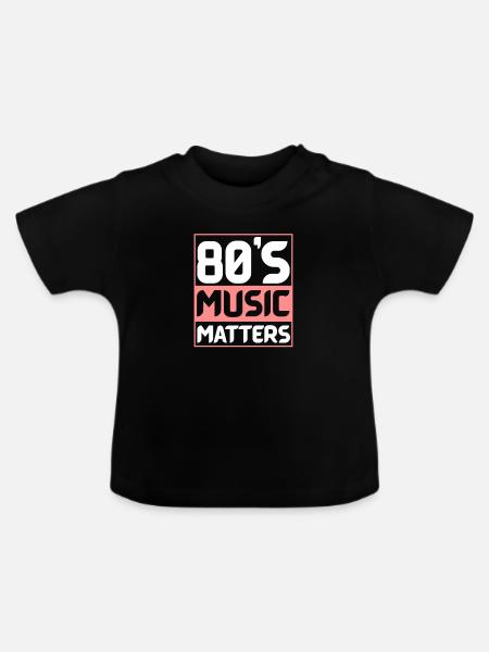 80er - Baby Bio-T-Shirt mit Rundhals - Schwarz