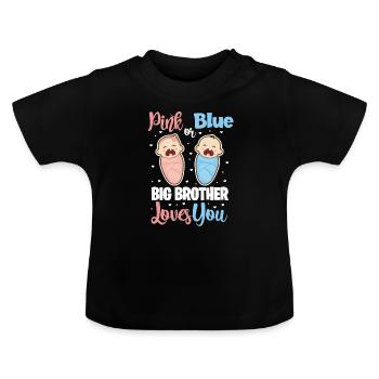Großer Bruder - Baby Bio-T-Shirt mit Rundhals - Schwarz - Vorne