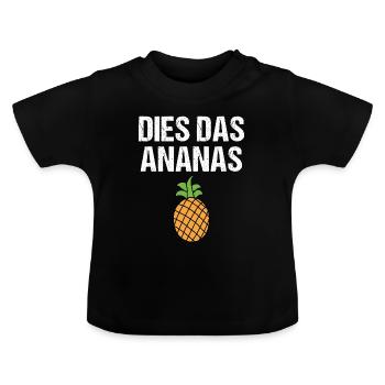 Dies Das Ananas - Baby Bio-T-Shirt mit Rundhals - Schwarz - Vorne