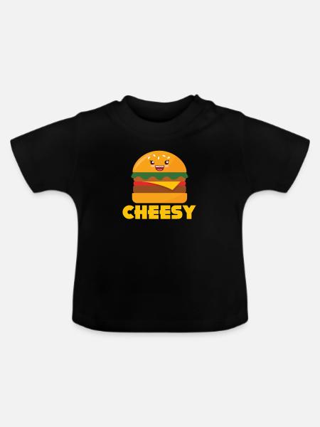 Cheeseburger - Baby Bio-T-Shirt mit Rundhals - Schwarz