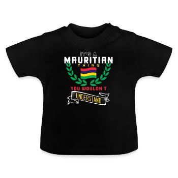 Mauritius - Baby Organic T-Shirt with Round Neck - black - Front