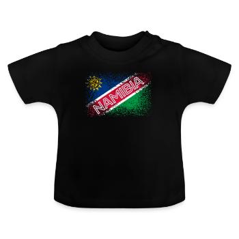 Namibia - Baby Organic T-Shirt with Round Neck - black - Front