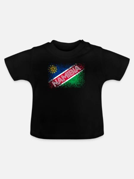 Namibia - Baby Bio-T-Shirt mit Rundhals - Schwarz