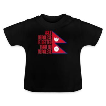 Nepal - Baby Bio-T-Shirt mit Rundhals - Schwarz - Vorne